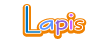Name icon 'Lapis' with rainbow font, thin white outline, a secondary thick orange outline, and a tertiary white outline.