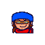 the chara pop mod asset. It's a small 16-bit sprite of MZD's head with the corresponding outfit. There's a glint in the lens of his sunglasses.