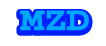 Name icon 'MZD' with blue font, thick red outline, and a secondary white outline.