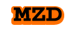Name icon 'MZD' with black font, thick orange outline, and a secondary white outline.